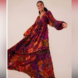 Farm Rio Jungle Animals Tapestry Maxi Dress